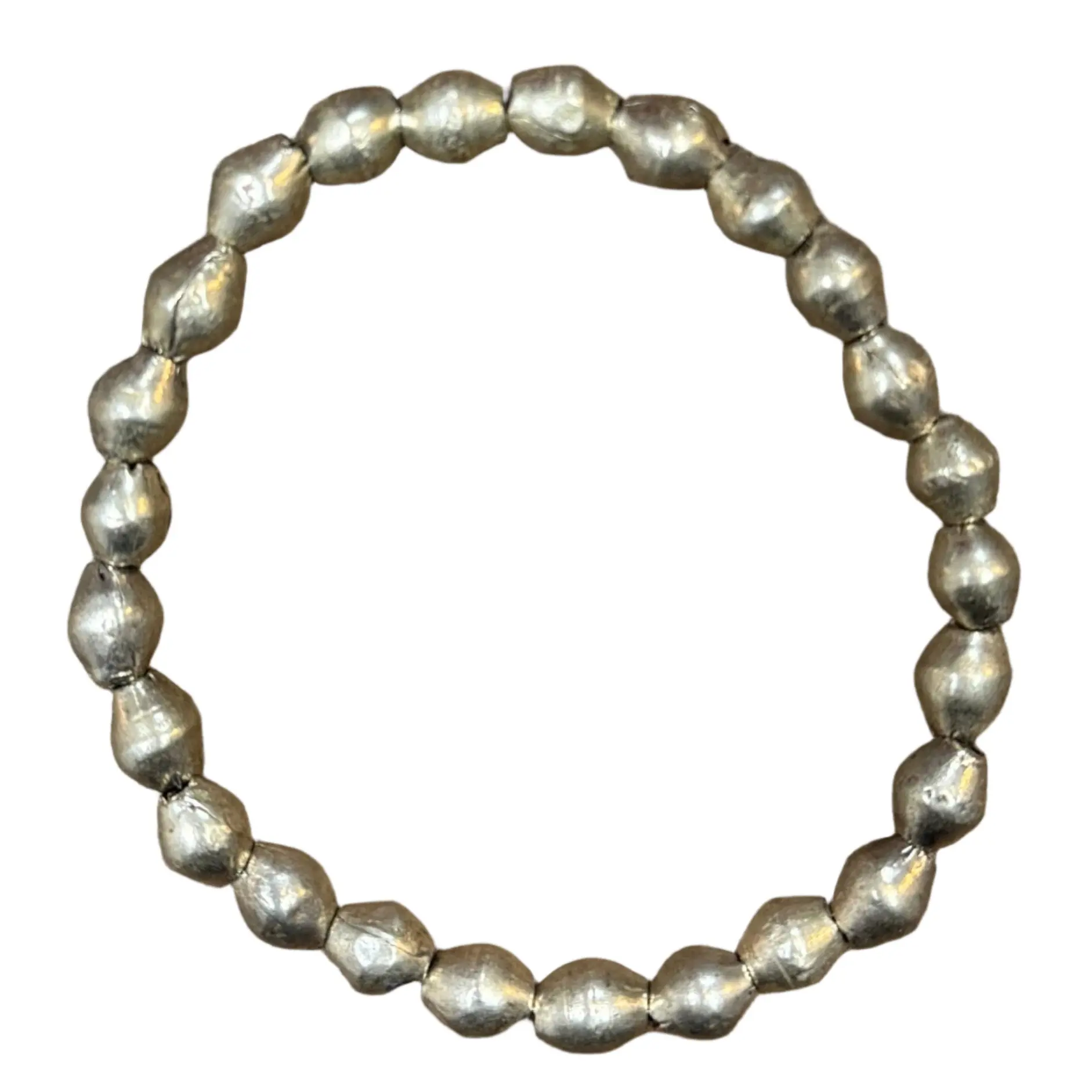 Boho Silver Bicone 8mm Bracelet