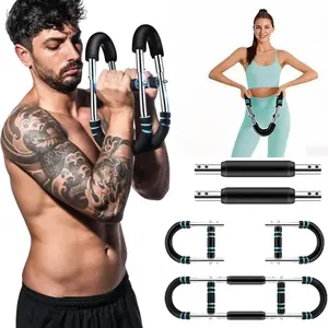 Twister Arm Trainer , Adjustable 3 Resistance Levels (60-130 lbs) Chest & Arm Workout Equipment for Men & Women , Ergonomic Home Gym Strength Trainer with Anti-Slip Handles , Fitness Accessories Christmas gifts Exercise Waistband