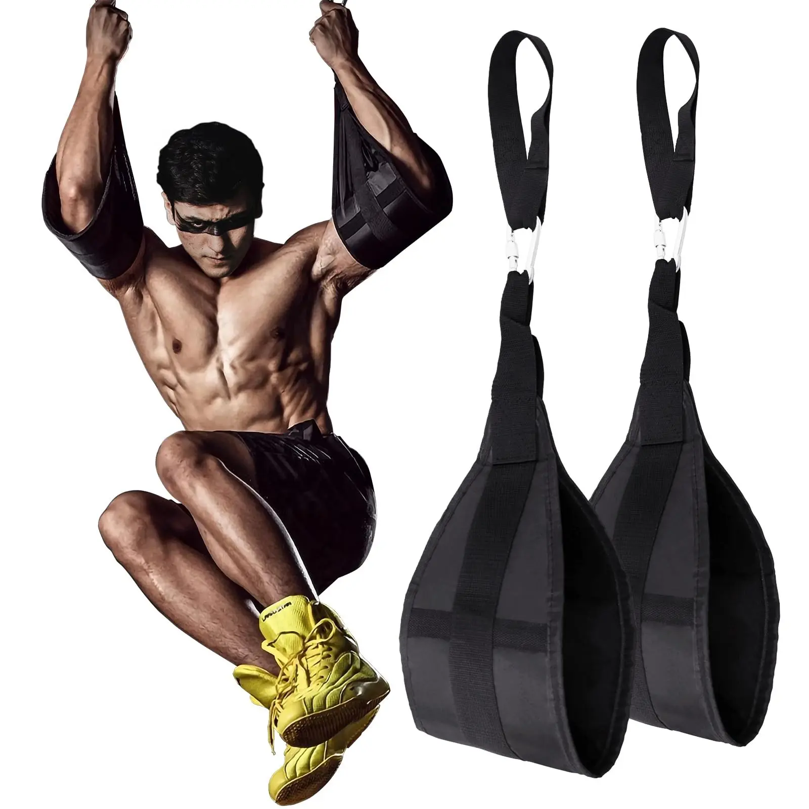 Hanging Ab Straps, suspension arm training straps, gym abdominal straps, suspension training straps for arm pull-ups and for supporting knee and leg raises, Abdominal Training Band, Ab Toning Belt, Fitness Workout Accessories