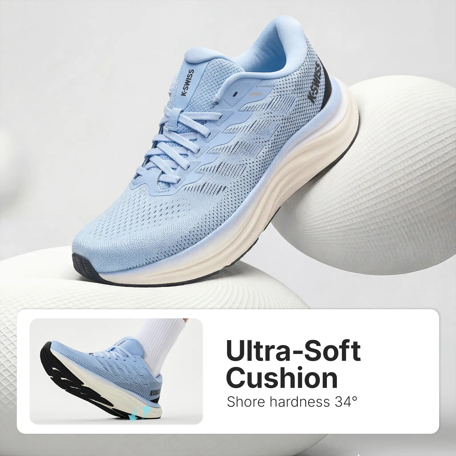 K-Swiss Men's Shadx Running Shoes | Cushioned Lightweight Wide Fit Sneakers, Comfy for Walking Gym Daily Workout