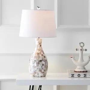 JONATHAN Y Verna Seashell LED Table Lamp , for bedroom, living room, foyer, hallways, dining room, dorms