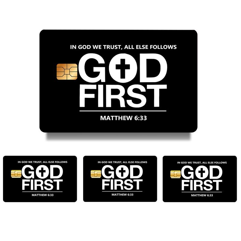 Faith & Patriot Card Sticker Set – Inspirational Credit Card Stickers with Cross & Scripture Designs