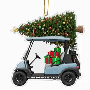 2025 Personalized Acrylic Ornament - Custom Name Golf Bag Decoration, Christmas Gift for Dads, Americana Festive Decorations Hanging Holiday Keepsake for Home