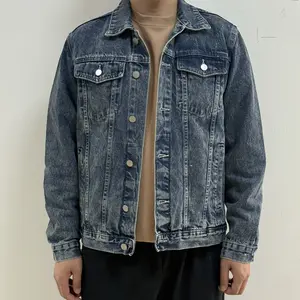 OPDNBON Men’s Denim Jacket with Flap Pockets – All-Season Menswear Outfit Classic Jean Cloth for Fall Winter Christmas New Year Street Style