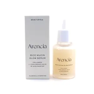 Arencia Rice Mucin Glow Serum - 30ml Daily Lightweight Moisturizer with Hyaluronic Acid, Smooth & Hydrating Formula for Sensitive Skin to Boost Moisture & Radiant Enhanced Radiance