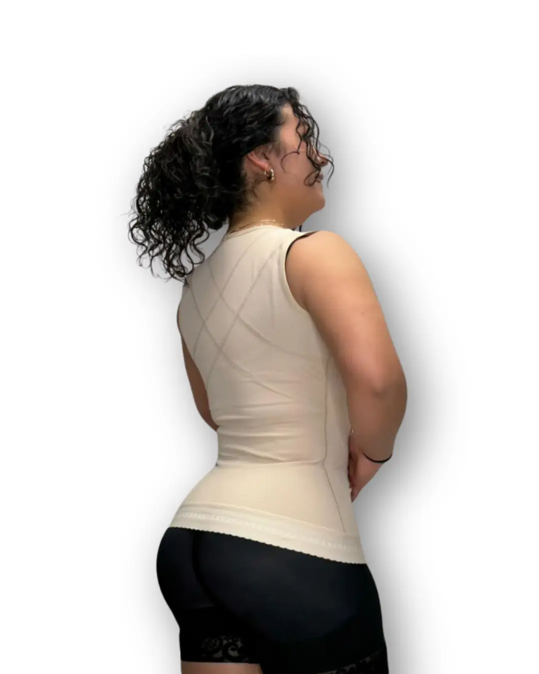 LIANA FAJAS COLOMBIANAS Women's Open-Bust Posture Corrector Shaper Vest - Basic Flat Belly Shapewear, Women's Clothes with Hook and Bar Closure, Waist Cincher for Tummy Control, Back Support