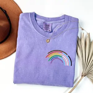 Comfort Colors LGBTQ+ Pride T-Shirt Rainbow Pocket Tee Love Wins Tee Pride Month Gift Gender Equality Top For All