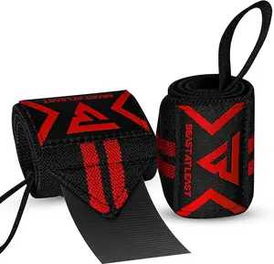 Weightlifting Wrist Wraps – 18” Heavy Duty Cotton Wrist Support with Thumb Loop for Powerlifting, Strength Training & Bodybuilding