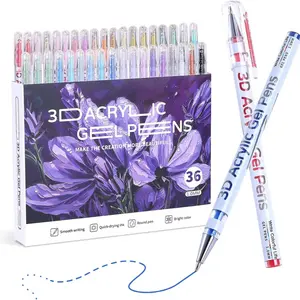 3D Acrylic Gel Pen, Acrylic Paint Pens, Quick-Drying Ink Markers With 1mm Bullet Tip Point, Acrylic Paint Marker Pen for Black Paper,Rock Painting, Glass, Wood, Fabric,Cards,Scrapbook,DIY Art Crafts, Art Supplies, Art Marker Set