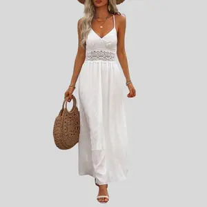 Breezaya Hollow Out Boho Summer Dress for Women – Flowy Sundress, Vacation Dress, Beach Outfit, Lightweight Summer Wear