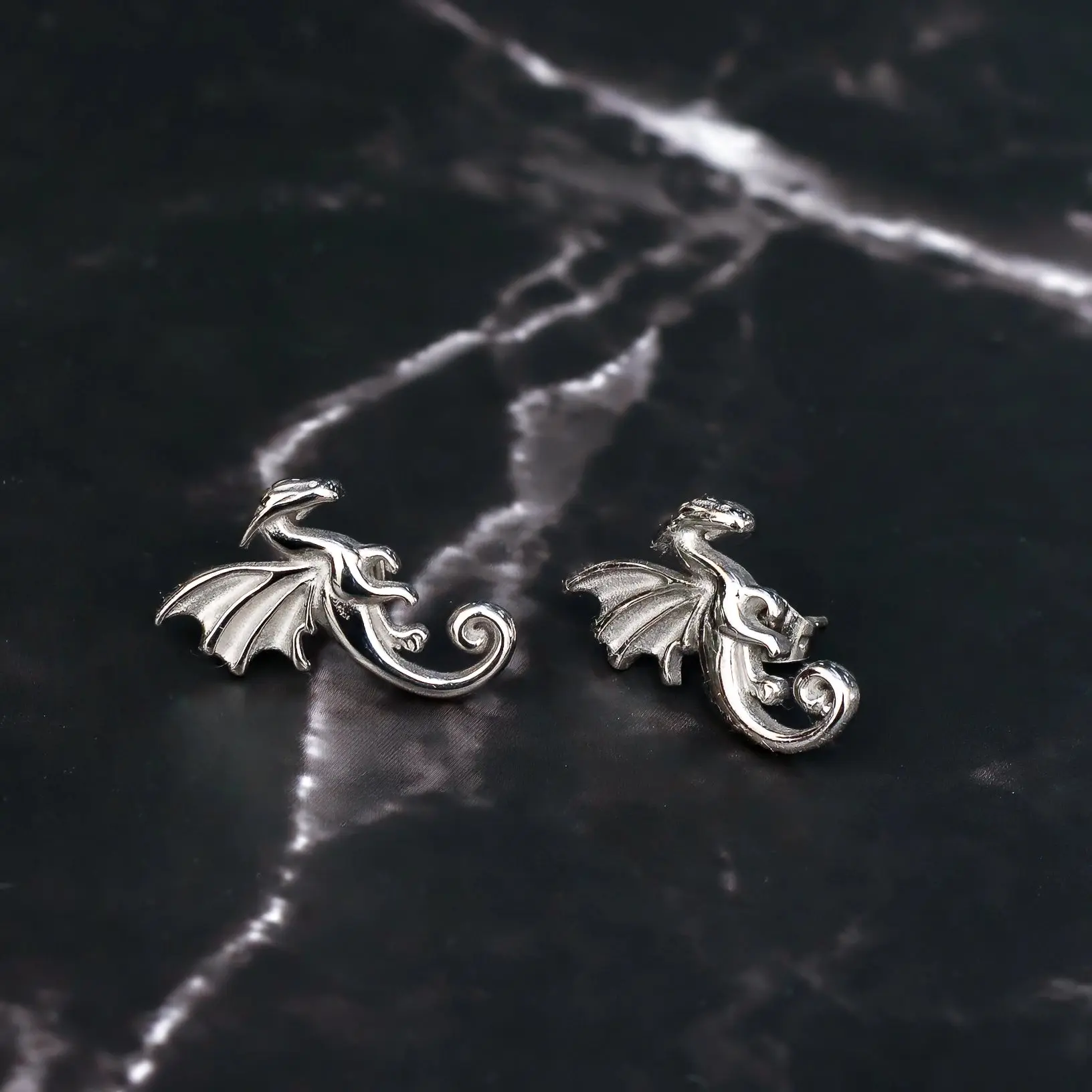 Dragons Stainless Steel Stud Earrings