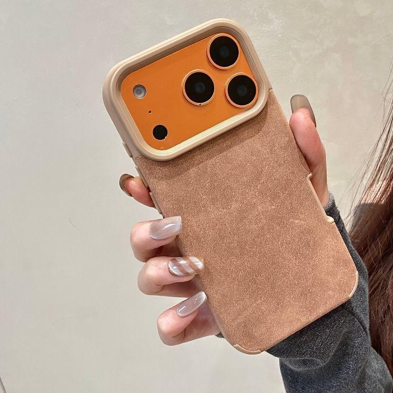 Luxury Suede Leather Phone Case for iPhone 17 16 15 14 13 12 11 X Pro/Pro Max/Plus/Air, Heavy Duty Camera Protection Shockproof Soft TPU Bumper Anti-Scratch Stain Resistant Protective Cover for Men Women Perfect Gift for Her/Him