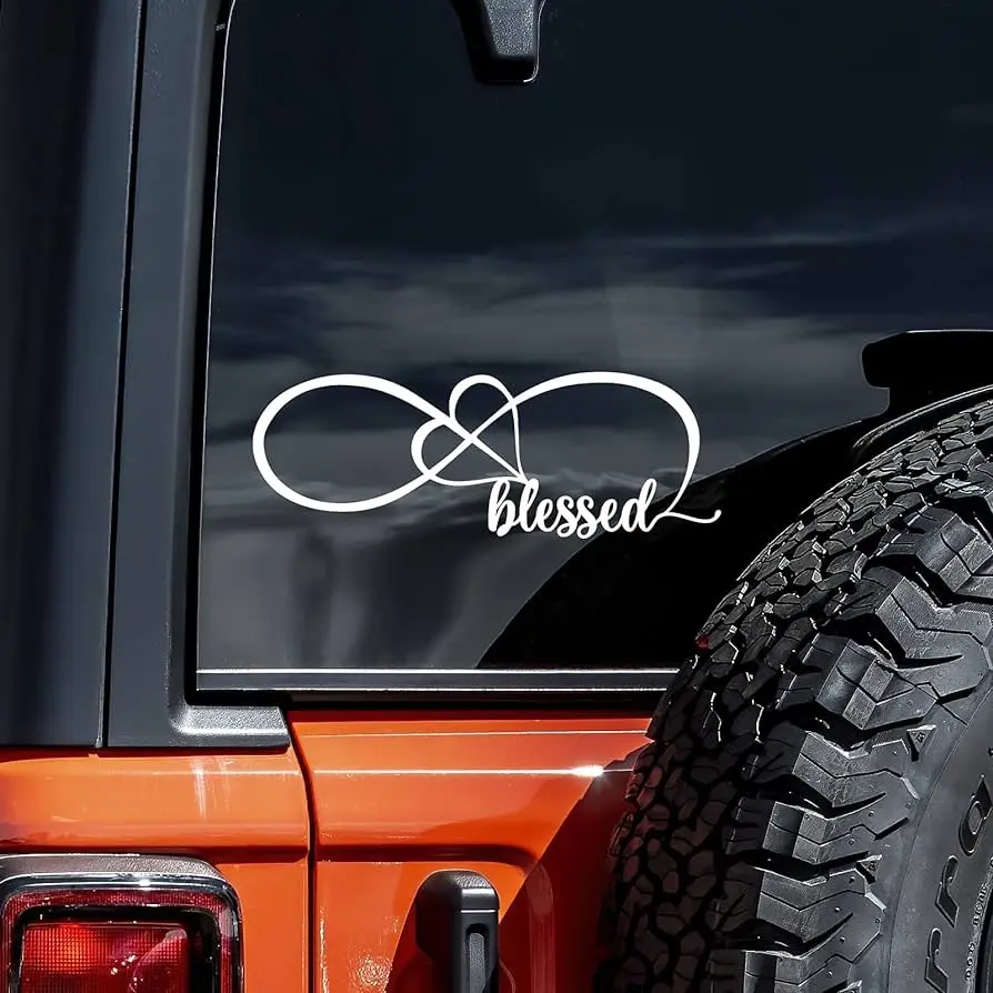 Decal Vinyl Sticker Auto Car Truck Blessed Infinity Love 8X2”