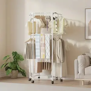 Rotating movable drying rack, balcony push-pull drying rack, hanging hanger drying rack hexagonal drying rack, a must at home