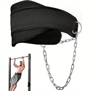 High-Quality Dip Belt for Strength Training - Weightlifting Belt, Supports Up to 199.58KG, Features an Adjustable Chain, Fits All for Pull-Ups, Dips, Squats & Push-Ups (Made with Sturdy Stainless Steel & Comfortable Nylon)