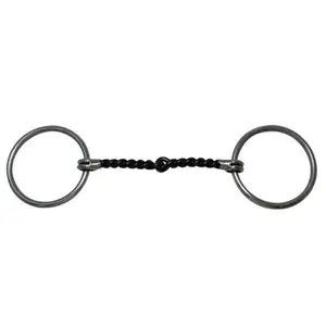 Diamond R Medium Loose Ring Sweet Iron Twisted Snaffle Bit