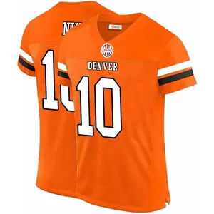 Mens Football Stitched T-Shirt for Sports Fan Orange