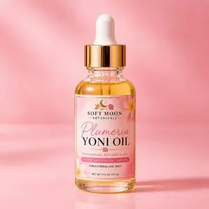 Plumeria Scented Yoni Oil | Botanical Feminine Moisturizing Oil for External Use | Silky Lightweight Hydrating Oil for Bikini Area | Soft Moon Botanicals | 1 oz