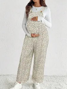 ELLIOTT Fall Clothes,Autumn Clothes,Maternity Autumn Clothes Maternity Pregnant Women Ditsy Floral Button Design Casual Jumpsuit With Suspenders Maternity Overalls Maternity Jumpsuits