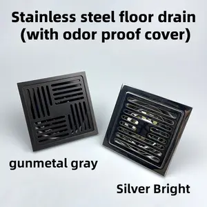 Stainless Steel Anti-Odor Drain Cover, Square Grate Bathroom Kitchen Sink Strainer, Long-Lasting Rust-Free, Dual Layered Design