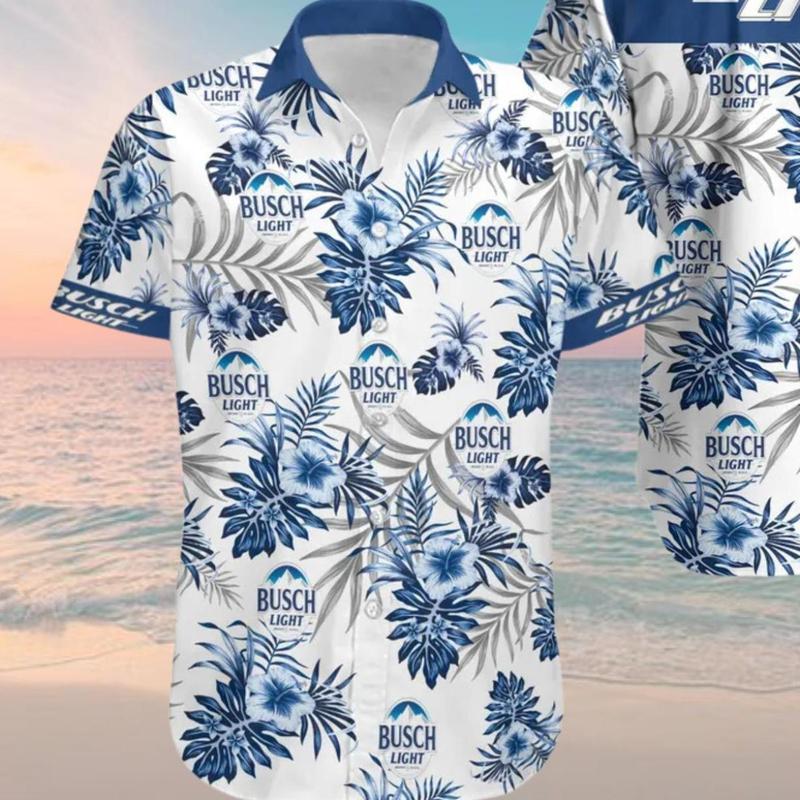 Busch Light Hawaiian Shirt – Soft Unisex Short-Sleeve Aloha Shirt, Fun Casual Gift for Beer Fans