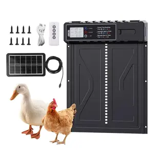 Solar Powered Automatic Chicken Coop Door, Large Chicken Coop Door with Timer & Remote LCD Control, Farm Animal & Poultry Supplies