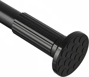 Tension Curtain Rod 51-168 In (4.25-14 Ft), Extra Long Tension Curtain Rod for Patio, Outdoor Curtain Rod No Drilling, Adjustable Spring Shower Rod for Bathroom Window Easy to Install No Rust, Black