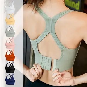 3/4 Pcs Women's Solid Criss Cross Wireless Sports Bra,Breathable Comfortable High Stretch Sports Bra,Gym Clothes, Gym Clothes, Ladies Sportswear For Indoor Qutdoor Wear