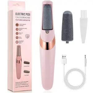 Electric Feet Callus Remover,Portable Electronic Speed Adjustable Foot File Pedicure Tools,Waterproof Foot Scrubber File,Hard Cracked Dry Skin Manicure Nail Nail Care Cutics Nail Art Pink