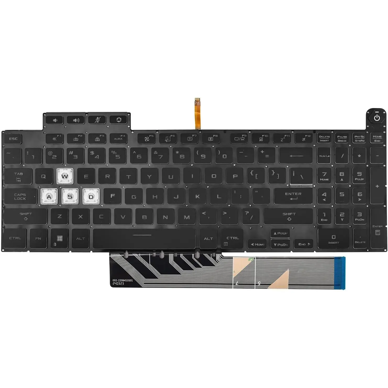 Per-Key RGB Backlit Synthetic Replacement Keyboard for TUF A15 F15 FA507 FX507 FX507R A17 FA707 F17 FX707 & TUF Dash F15 FX517 Series Laptops, UV-Processed, Wear-Resistant, None