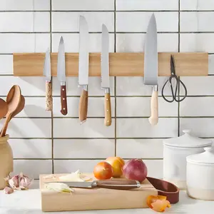 Magnetic Wall-Mounted Knife Holder, 15 Inch Magnetic Storage Rack, Made of Rosewood Material, Suitable for All Types of Knives