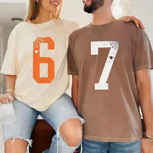 Comfort Colors 6 7 Halloween Funny Shirt Gift Teacher Meme Group Six Seven Tiktok Trend Couples Costume Tee