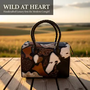 The Patch Heart - Tooled and Hide Handbag Casual Purse Elegant Bag