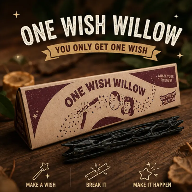 One Wish Willow Crack Magic Branch - Make a Wish & Break It, Retro Movie Style Novelty Prop