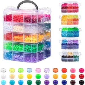 5400 count Pony Beads, 30 Assorted Colored Beads for Bracelets Making, Kandi Friendship Bracelet, Craft,  Making, Hair Beading, Chirstmas Gifts for Girls (Boxed)