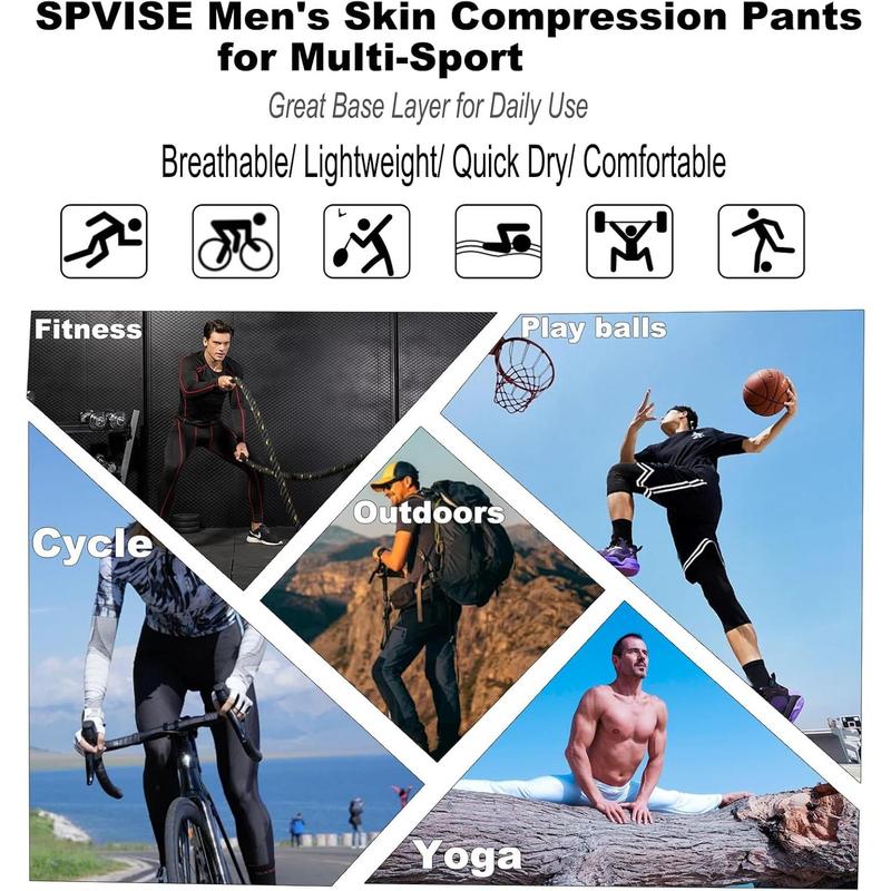 2 or 3 Pack Compression Pants Men Running Leggings Workout Base Layer Athletic Tights with Pockets for Gym Basketball