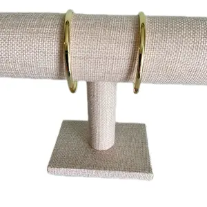 Xuping Gold Laminate Bangle Bracelets 4mm Thick Two Sizes 6.5 & 7.5 Inches for Daily Use Fashion Jewelry