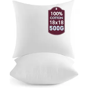 Throw Pillow Inserts (18"x18")| Set of 2| Easy Maintenance Inserts for| Gel Fibre Fill| No Feather Pokes| Machine Washable in Delicate Cycle
