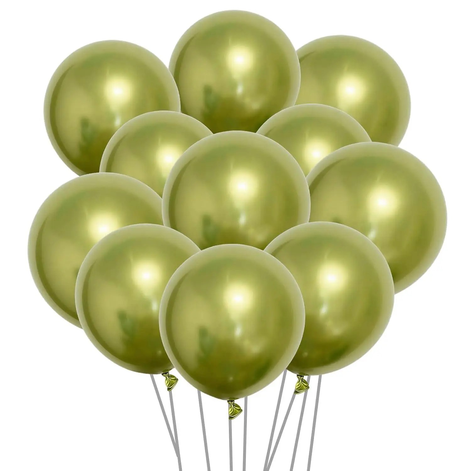 20Pcs Light Green Metallic Balloons 18 Inch Latex Balloons For Birthday Party