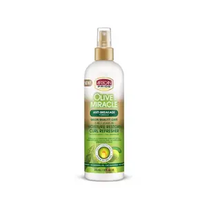 African Pride Olive Miracle Moisture Restore Curl Refresher 12 oz Repairs Dry Damaged Hair Detangles