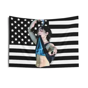 Black America Flag Banner Members Kpop Flag Music Gift Idea For Fan Concert Home Room Decor Birthday Gift