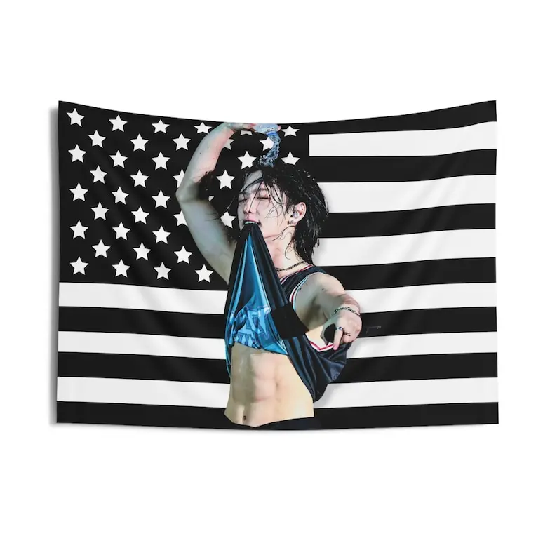 Black America Flag Banner Members Kpop Flag Music Gift Idea For Fan Concert Home Room Decor Birthday Gift