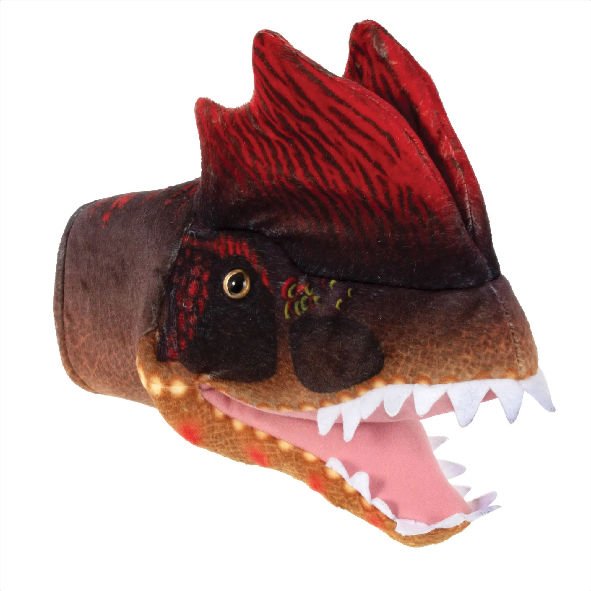 Real Planet™ Brown Dilophosaurus Hand Puppet Brown Realistic Plush Stuffed Animal