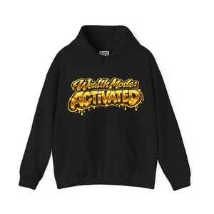 Wealth Mode Activated Hoodie — Entrepreneur Motivational Black Sweatshirt