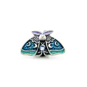 Moon Phases Moth Enamel Pin