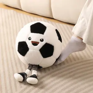 Funny Soccer Ball Plush Pillow with Legs - Adorable Stuffed Animal Toy for Boys and Girls, Soccer-Themed Throw Pillow Gift for Room Decor, Sofa or Bed, Soft Stuffed Animal (Soccer 10 Inch)