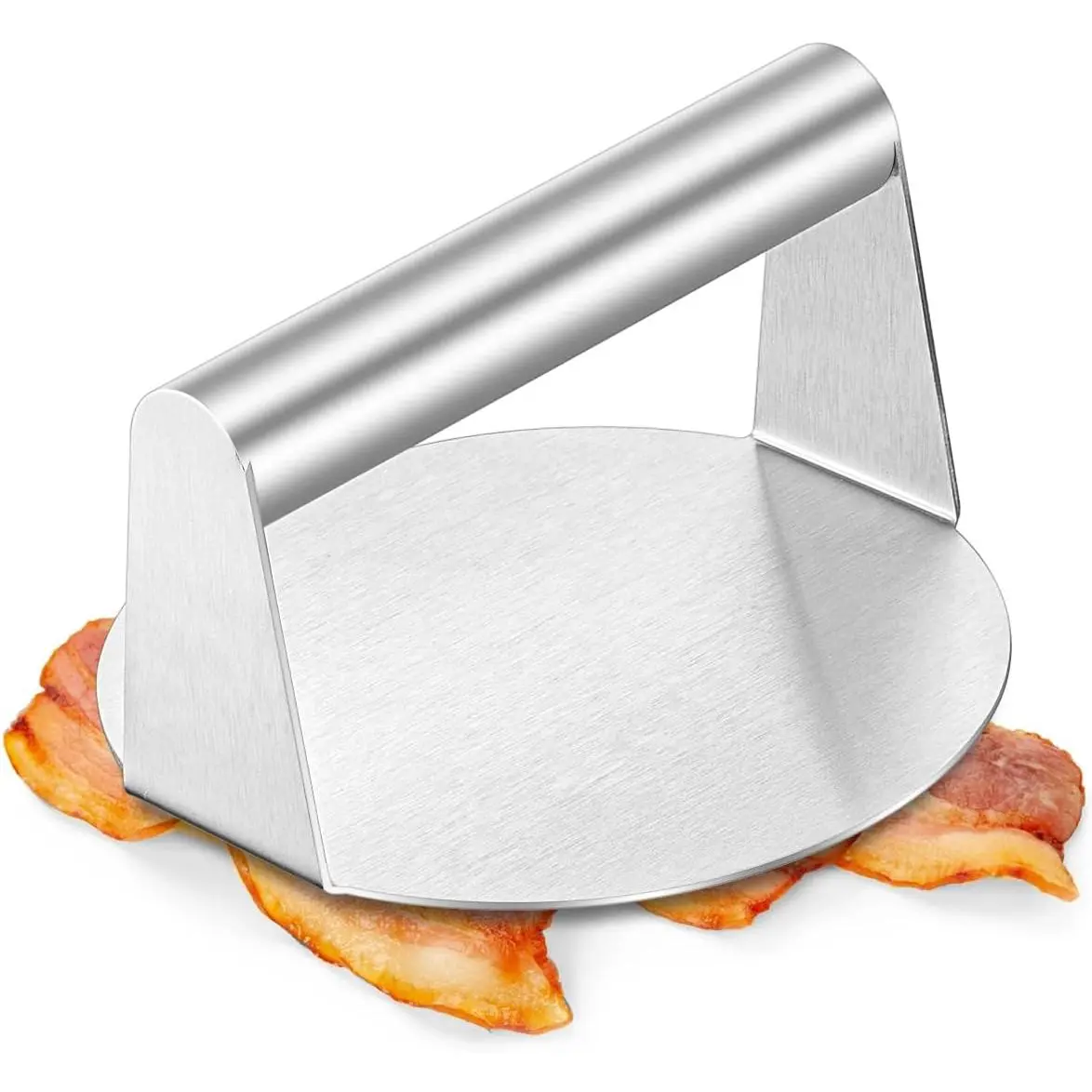 Burger Press, 6-Inch Griddle Grill Smashers for Indoor & Outdoor, Round Stainless Steel Hamburger Weight for Perfectly Seared Bacon Steak, Sandwiches, Hash Browns, Non-Stick, Dishwasher Safe