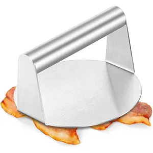 Burger Press, 6-Inch Griddle Grill Smashers for Indoor & Outdoor, Round Stainless Steel Hamburger Weight for Perfectly Seared Bacon Steak, Sandwiches, Hash Browns, Non-Stick, Dishwasher Safe