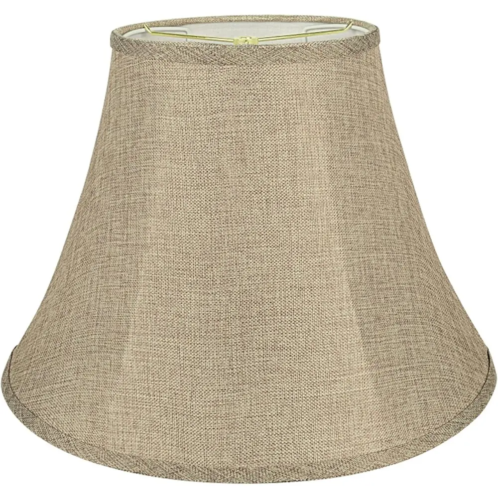 38001A Natural Linen Fabric Transitional Bell-Shaped Collapsible Spider Construction Lamp Shade - 9" Top x 18" Bottom x 13" Slant Height, Self-Assembly (Easy to Put Together) for Bedroom, Vintage, Candle Stick Lamps, Bedroom Lamps, Vintage Lamps, 9" X 18"