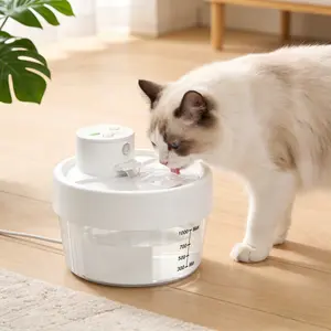 Pet Water Fountain, Wireless Automatic-Circulation Cat Water Dispenser, Indoor Cat Drinking Fountain, Automatic Water Bowl and Pet Drinking Supplies